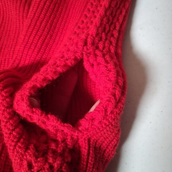 Vintage 1980s Winks Lane Sweater Vest Women Size 38 Red Ribbed Knit Retro - Picture 8 of 11